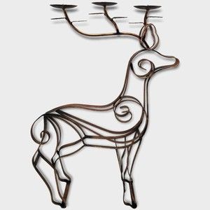 Vintage Braided And Twisted Metal Reindeer Candle Holder Christmas Decoration